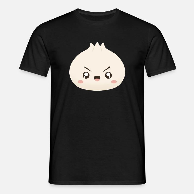 Grumpy Dumpling Cute Mascot - Men's T-Shirt - black