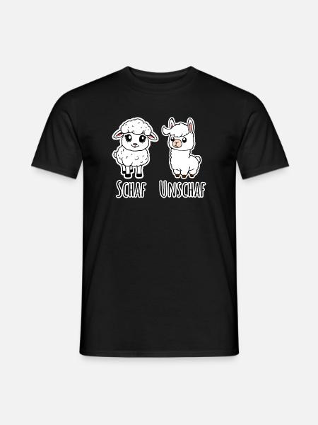 Schaf und nicht Schaf (Unschaf) - Lama kein Schaf - Männer T-Shirt - Schwarz