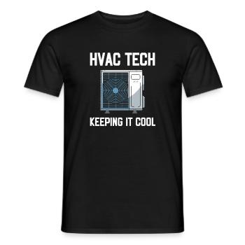 HVAC Tech Keeping It Cool Spruch Techniker - Männer T-Shirt - Schwarz - Vorne - AI Model Male 178 light (178cm)