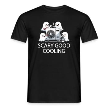 Conception HVAC fantôme d’Halloween - Refroidissement effrayant - T-shirt homme - noir - Devant - AI Model Male 178 light (178cm)