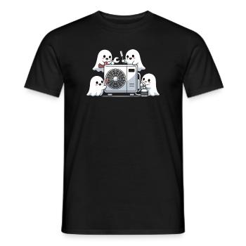 Halloween HVAC Geist Lustiges Klima Technik Motiv - Männer T-Shirt - Schwarz - Vorne - AI Model Male 178 light (178cm)