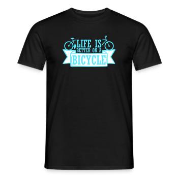 La vie est meilleure à vélo. Cyclisme Sport - T-shirt homme - noir - Devant - AI Model Male 178 light (178cm)