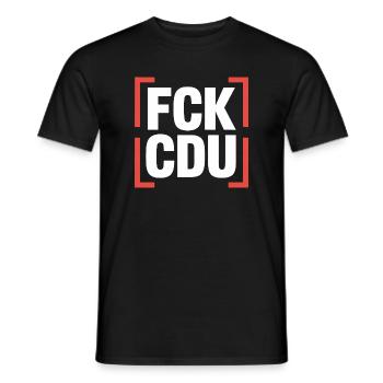 FCK CDU  - Anti CDU/CSU Logo - Männer T-Shirt - Schwarz - Vorne - AI Model Male 178 light (178cm)