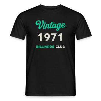 Vintage 1971 – Billiards Club Retro Birth Year - Men's T-Shirt - black - Front - AI Model Male 178 light (178cm)