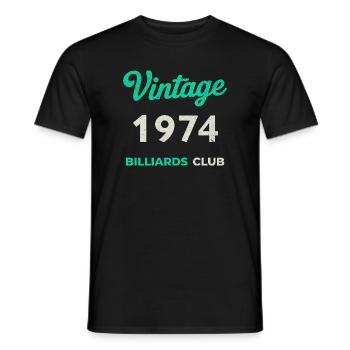 Vintage 1974 – Billiards Club Retro Birth Year - Men's T-Shirt - black - Front - AI Model Male 178 light (178cm)
