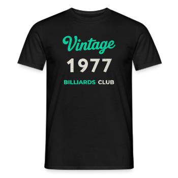 Vintage 1977 – Billiards Club Retro Birth Year - Men's T-Shirt - black - Front - AI Model Male 178 light (178cm)