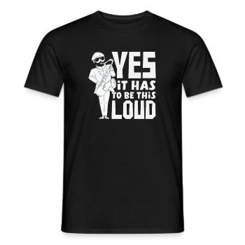 Saxophon Saxophonist Es Muss So Laut Sein - Männer T-Shirt - Schwarz - Vorne - AI Model Male 178 light (178cm)