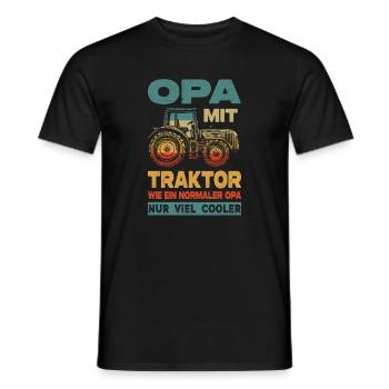 Opa Mit Traktor Wie Ein Normaler Opa Nur Viel Cool - Männer T-Shirt - Schwarz - Vorne - AI Model Male 178 light (178cm)