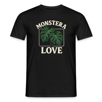 Monstera Love - Men's T-Shirt - black - Front - AI Model Male 178 light (178cm)
