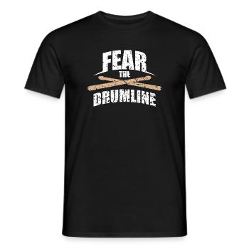 Fear The Drum Line Baguettes de batterie vintage Design musical - T-shirt homme - noir - Devant - AI Model Male 178 light (178cm)