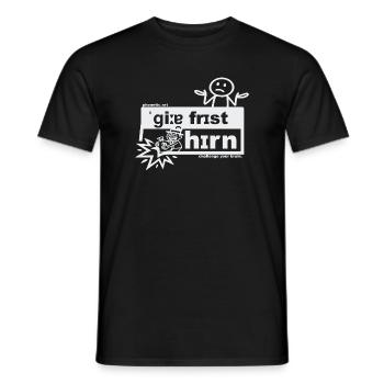 La cupidité ronge le cerveau - art phonétique - T-shirt homme - noir - Devant - AI Model Male 178 light (178cm)