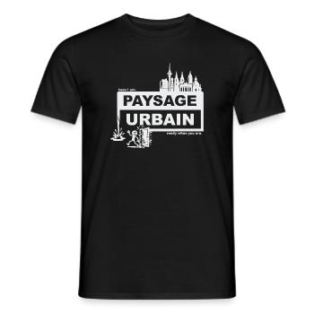 Paysage urbain - français - prêt quand vous voulez - T-shirt homme - noir - Devant - AI Model Male 178 light (178cm)