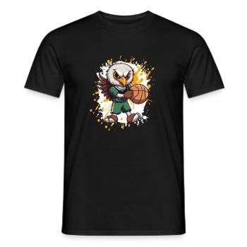Basketball-Eule im Grünen Trikot - Männer T-Shirt - Schwarz - Vorne - AI Model Male 178 light (178cm)
