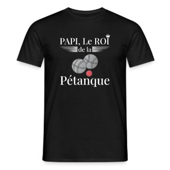 Grandpa King of Pétanque Unique Grandpa Gift - Men's T-Shirt - black - Front - AI Model Male 178 light (178cm)