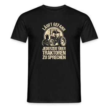 Tracteur Fermier Fermier Conducteur de tracteur Tracteur - T-shirt homme - noir - Devant - AI Model Male 178 light (178cm)