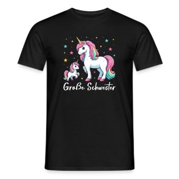 Big Sister Unicorn Lover Older Babe - Men's T-Shirt - black - Front - AI Model Male 178 light (178cm)