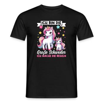 Große Schwester Einhornliebhaber Ältere Baby - Männer T-Shirt - Schwarz - Vorne - AI Model Male 178 light (178cm)