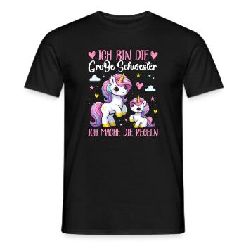 Große Schwester Einhornliebhaber Ältere Baby - Männer T-Shirt - Schwarz - Vorne - AI Model Male 178 light (178cm)