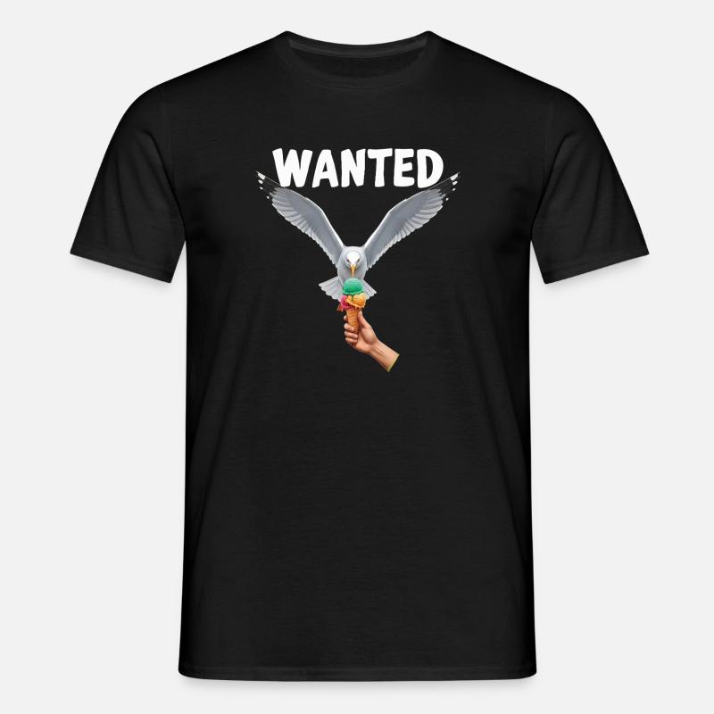 Gesucht Möwe Eiscreme Abenteuer - Männer T-Shirt - Schwarz