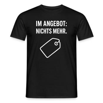 Joke design: nothing more on offer - Men's T-Shirt - black - Front - AI Model Male 178 light (178cm)