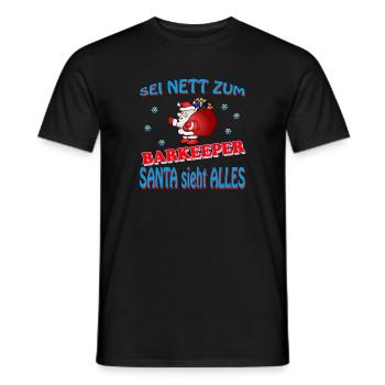 SANTA BARKEEPER - Männer T-Shirt - Schwarz - Vorne - AI Model Male 178 light (178cm)