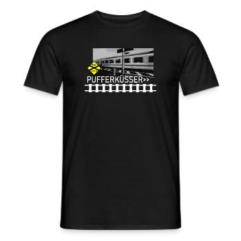 PUFFERKÜSSER - Men's T-Shirt - black - Front - AI Model Male 178 light (178cm)