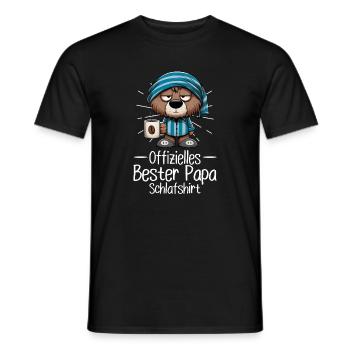 Offizielles Bester Papa Schlafshirt Bär - Männer T-Shirt - Schwarz - Vorne - AI Model Male 178 light (178cm)