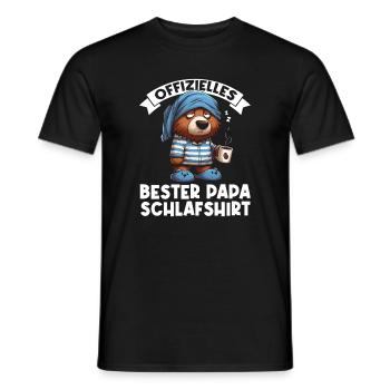Offizielles Bester Papa Schlafshirt Bär - Männer T-Shirt - Schwarz - Vorne - AI Model Male 178 light (178cm)