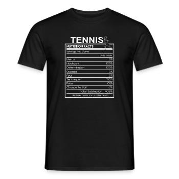 Lustiges Tennis Nährwertangaben harte Arbeit - Männer T-Shirt - Schwarz - Vorne - AI Model Male 178 light (178cm)