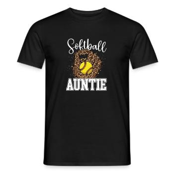 Softball Auntie Proud Family Supporter Gift Idea - Men's T-Shirt - black - Front - AI Model Male 178 light (178cm)