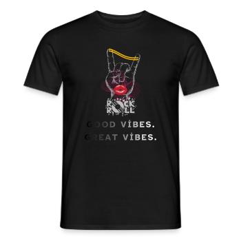 ROCK & ROLL – Urban Music Design - Men's T-Shirt - black - Front - AI Model Male 178 light (178cm)