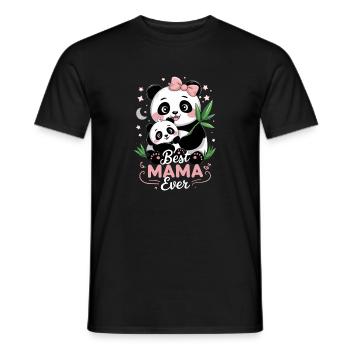  Best Mama Ever Süße Panda Mama Mit Baby Muttertag - Männer T-Shirt - Schwarz - Vorne - AI Model Male 178 light (178cm)