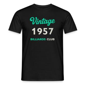 Vintage 1957 – Billiards Club Retro Year of Birth - Men's T-Shirt - black - Front - AI Model Male 178 light (178cm)