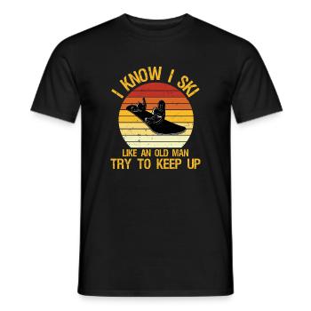 Meilleur art de ski pour grand-père Skieurs nordiques - T-shirt homme - noir - Devant - AI Model Male 178 light (178cm)