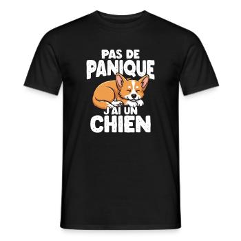 Keine Panik, Ich Habe Einen Niedlichen Hunde-humor - Männer T-Shirt - Schwarz - Vorne - AI Model Male 178 light (178cm)