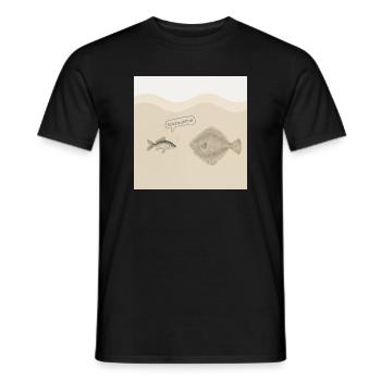 Da biste platt, nä – Lustiges Fisch Design - Men's T-Shirt - black - Front - AI Model Male 178 light (178cm)