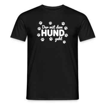 Chemise promenant le chien qui marche avec le chien - T-shirt homme - noir - Devant - AI Model Male 178 light (178cm)