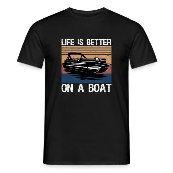 Boating Boat Captain Life is better on a boat - Men's T-Shirt - black - Front - AI Model Male 178 light (178cm)