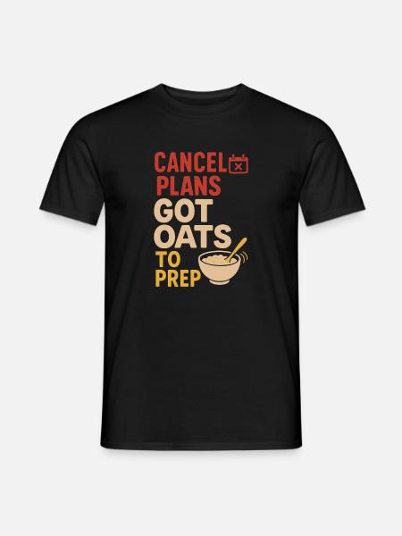 Haferbrei Frühstückskultur Overnight - Männer T-Shirt - Schwarz