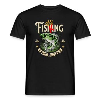 Fish King Angler Design - Männer T-Shirt - Schwarz - Vorne - AI Model Male 178 light (178cm)