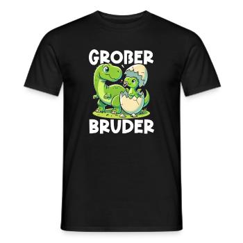Großer Bruder Dinosaurier Dino Geschwister Motiv - Männer T-Shirt - Schwarz - Vorne - AI Model Male 178 light (178cm)