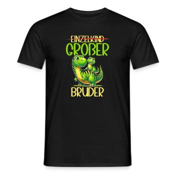 Großer Bruder Dinosaurier Dino Geschwister Motiv - Männer T-Shirt - Schwarz - Vorne - AI Model Male 178 light (178cm)