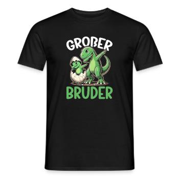 Großer Bruder Dinosaurier Dino Geschwister Motiv - Männer T-Shirt - Schwarz - Vorne - AI Model Male 178 light (178cm)