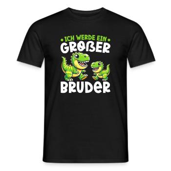 Großer Bruder Dinosaurier Dino Geschwister Motiv - Männer T-Shirt - Schwarz - Vorne - AI Model Male 178 light (178cm)