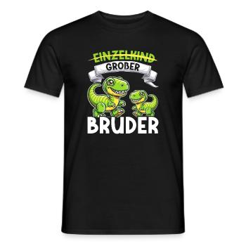 Großer Bruder Dinosaurier Dino Geschwister Motiv - Männer T-Shirt - Schwarz - Vorne - AI Model Male 178 light (178cm)