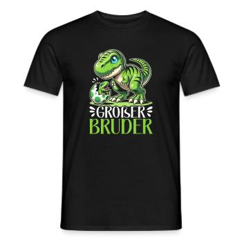 Großer Bruder Dinosaurier Dino Geschwister Motiv - Männer T-Shirt - Schwarz - Vorne - AI Model Male 178 light (178cm)