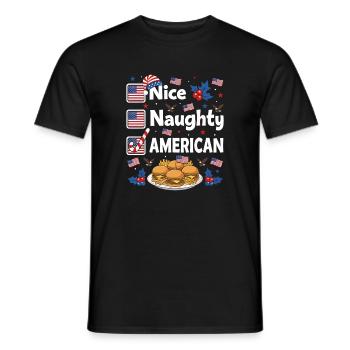 Un humour coquin de burger américain - T-shirt homme - noir - Devant - AI Model Male 178 light (178cm)