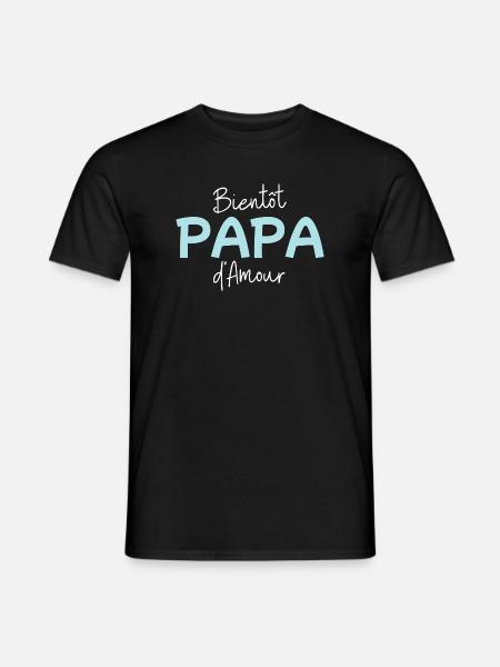 Bientôt Papa d’Amour cadeau futur père - T-shirt homme - noir