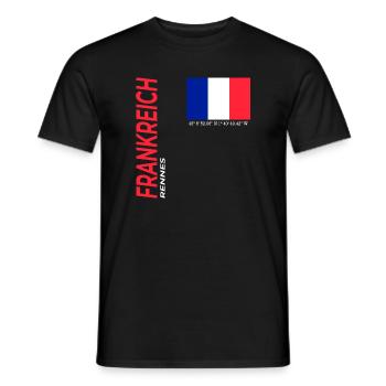 Rennes - Männer T-Shirt - Schwarz - Vorne - AI Model Male 178 light (178cm)