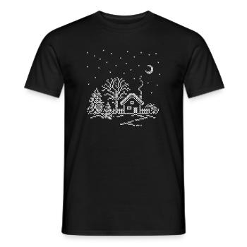Winterdorf Schneelandschaft - Männer T-Shirt - Schwarz - Vorne - AI Model Male 178 light (178cm)